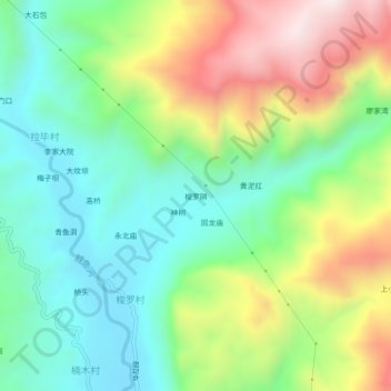 梭罗阱地形图、海拔、地势