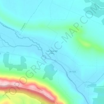Las Casas del Río地形图、海拔、地势