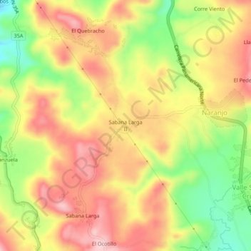 Sabana Larga II地形图、海拔、地势