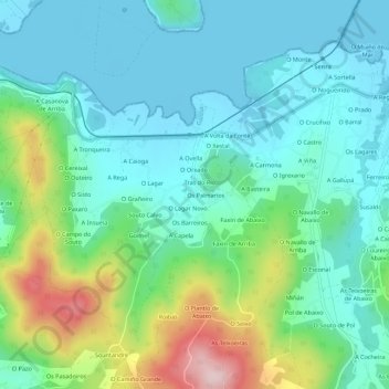 San Claudio地形图、海拔、地势