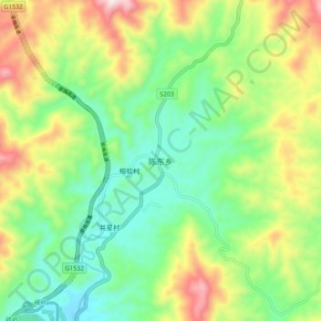 陈东乡地形图、海拔、地势