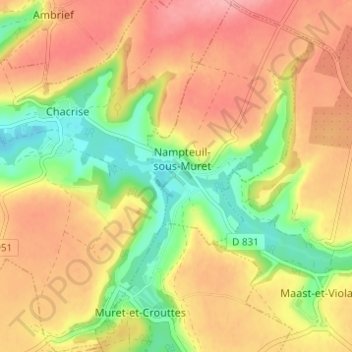 Beaucourt地形图、海拔、地势