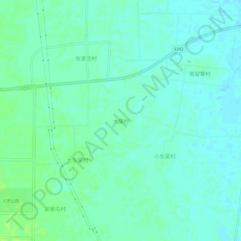 大寨村地形图、海拔、地势
