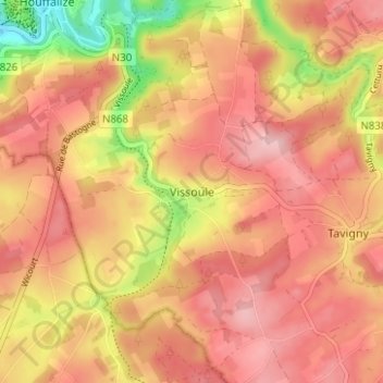 Vissoule地形图、海拔、地势