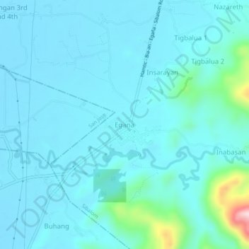Egana地形图、海拔、地势