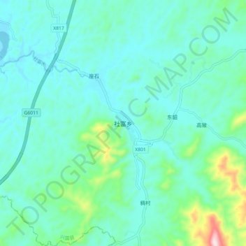 社富乡地形图、海拔、地势