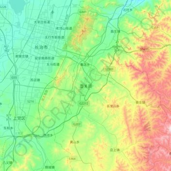 壶关县地形图、海拔、地势