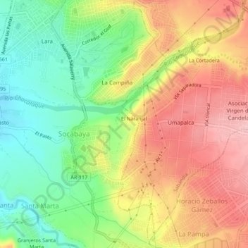 Chuca地形图、海拔、地势