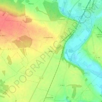 Guibert地形图、海拔、地势