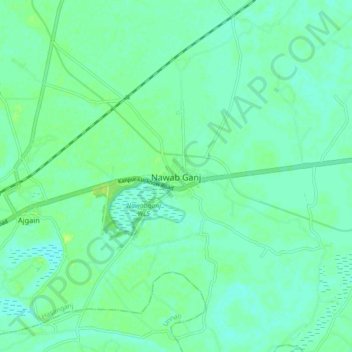 Nawab Ganj地形图、海拔、地势