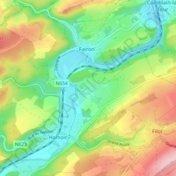 Xhignesse地形图、海拔、地势
