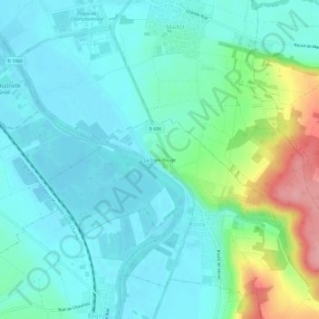 La Croix Rouge地形图、海拔、地势