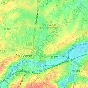 Pont-Allant地形图、海拔、地势