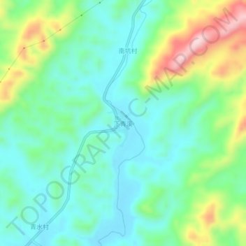 下青溪地形图、海拔、地势