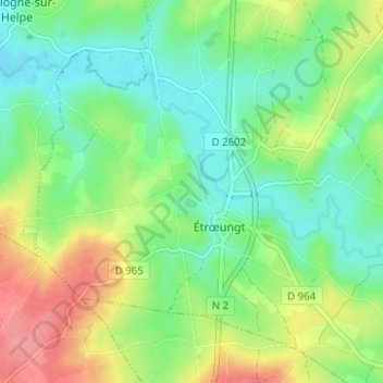 Le Pré Beuson地形图、海拔、地势