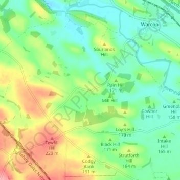 Bleatarn地形图、海拔、地势