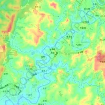 水庫地形图、海拔、地势