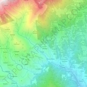 Canova地形图、海拔、地势