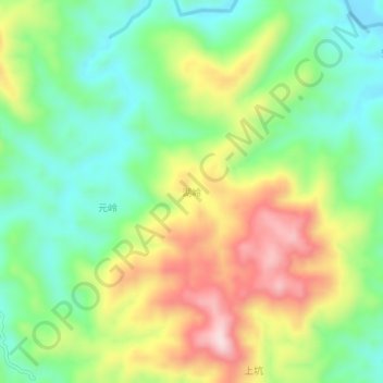 湖岭地形图、海拔、地势