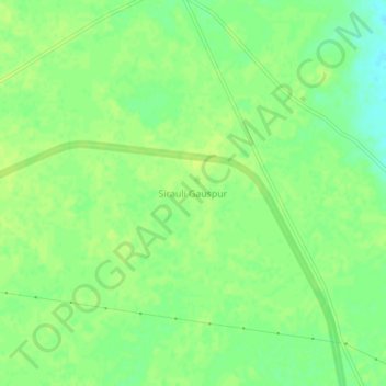 Sirauli Gauspur地形图、海拔、地势