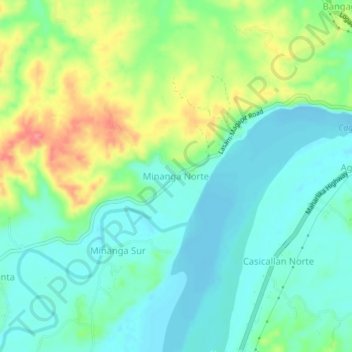 Minanga Norte地形图、海拔、地势
