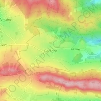 Goronne地形图、海拔、地势