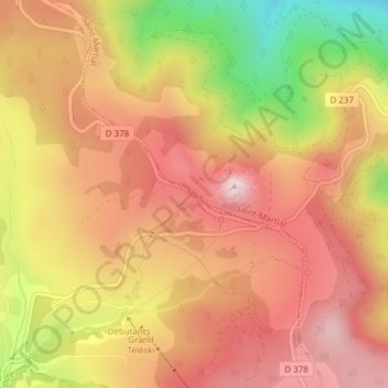 La Source Authentique de la Loire地形图、海拔、地势
