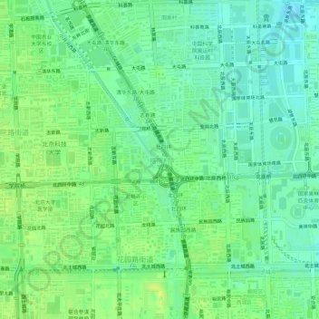 塔院村地形图、海拔、地势