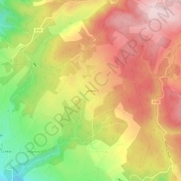 La Maïs地形图、海拔、地势