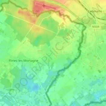 Rouillon地形图、海拔、地势