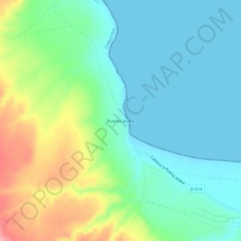 Puerto Aldea地形图、海拔、地势