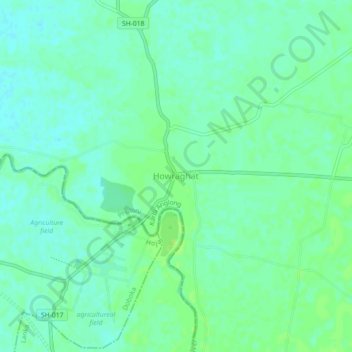 Howraghat地形图、海拔、地势