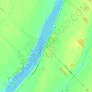 Saint-Denis地形图、海拔、地势