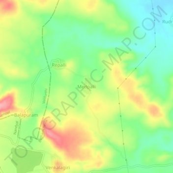 Medpalli地形图、海拔、地势