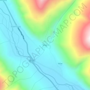 Tungri地形图、海拔、地势
