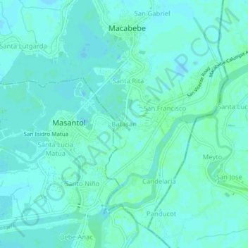 Batasan地形图、海拔、地势