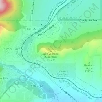 Ben Lomand Mountain地形图、海拔、地势