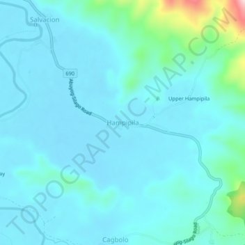 Hampipila地形图、海拔、地势