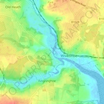 Rowhedge地形图、海拔、地势
