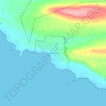 Suiderstrand地形图、海拔、地势