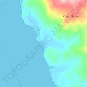 Dai地形图、海拔、地势