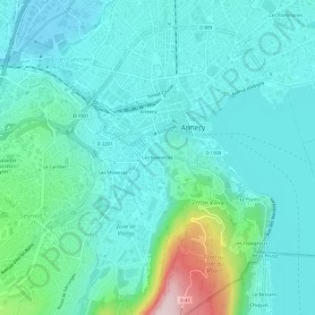 Les Balmettes地形图、海拔、地势