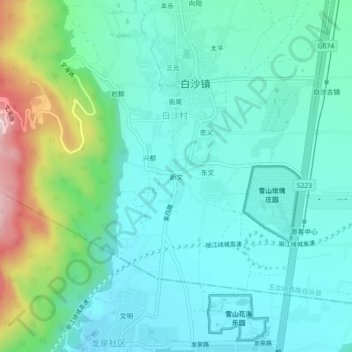 新文地形图、海拔、地势