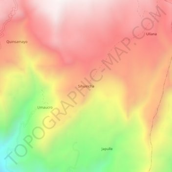 Sihuincha地形图、海拔、地势