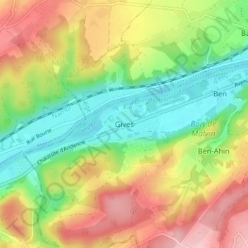 Gives地形图、海拔、地势