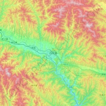 丹凤县地形图、海拔、地势