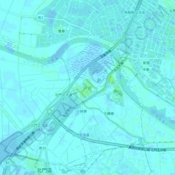 蚵寮地形图、海拔、地势