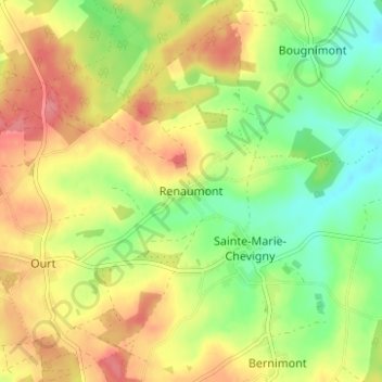 Renaumont地形图、海拔、地势