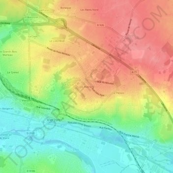 Les Mabilats地形图、海拔、地势