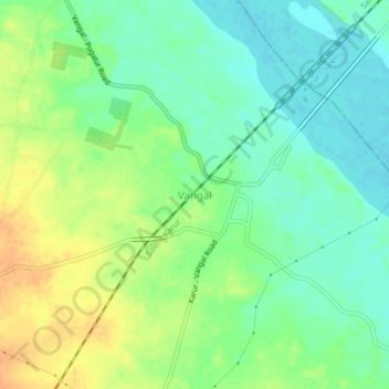 Vangal地形图、海拔、地势